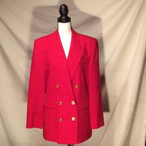 Double Breasted Blazer, Red Size 12
